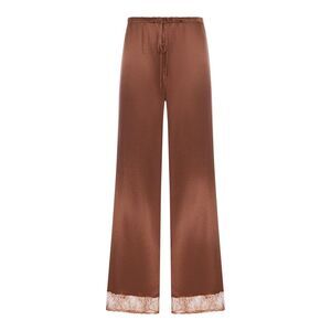 The Nina Studio Women Silk Palazzo Trousers With Lace Detail